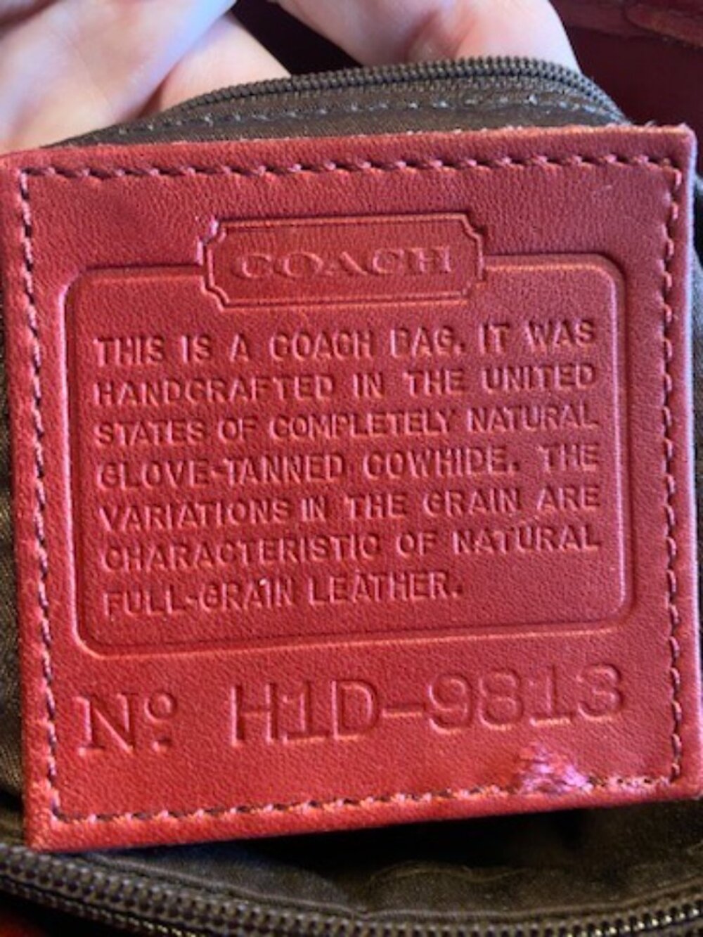 Coach Hamptons Tote 9813 Red Glove-Tanned Leather | Brass Hardware | Vintage USA - Picture 2 of 7